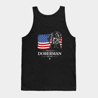 Proud Doberman Mom American Flag patriotic dog Tank Top